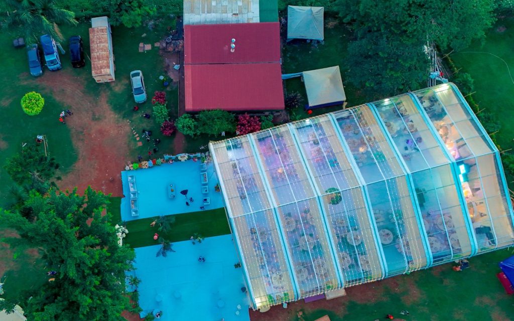Tent event aerial view
