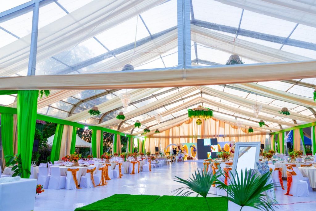 Nomad tent wedding setup at Source of the Nile Hotel Jinja